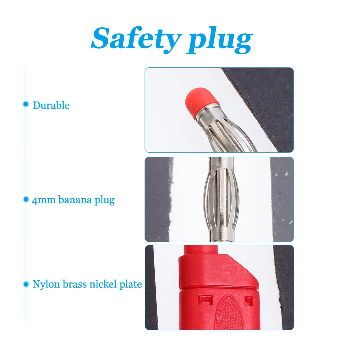 

10Pcs Nylon Brass Nickel Plated Banana Plug Connectors Retractable Secure Screw Terminals for Multimeter Test Leads Speaker Wire