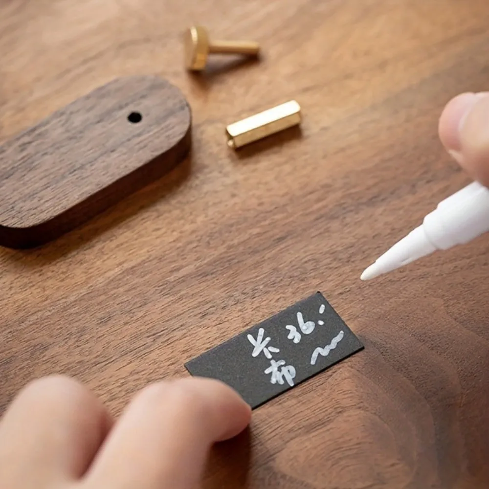 Simple Walnut Wood Price Display Sign Mini Label Merchandise Pricing Display Card Decorative Price Tag Stands Shooting Props