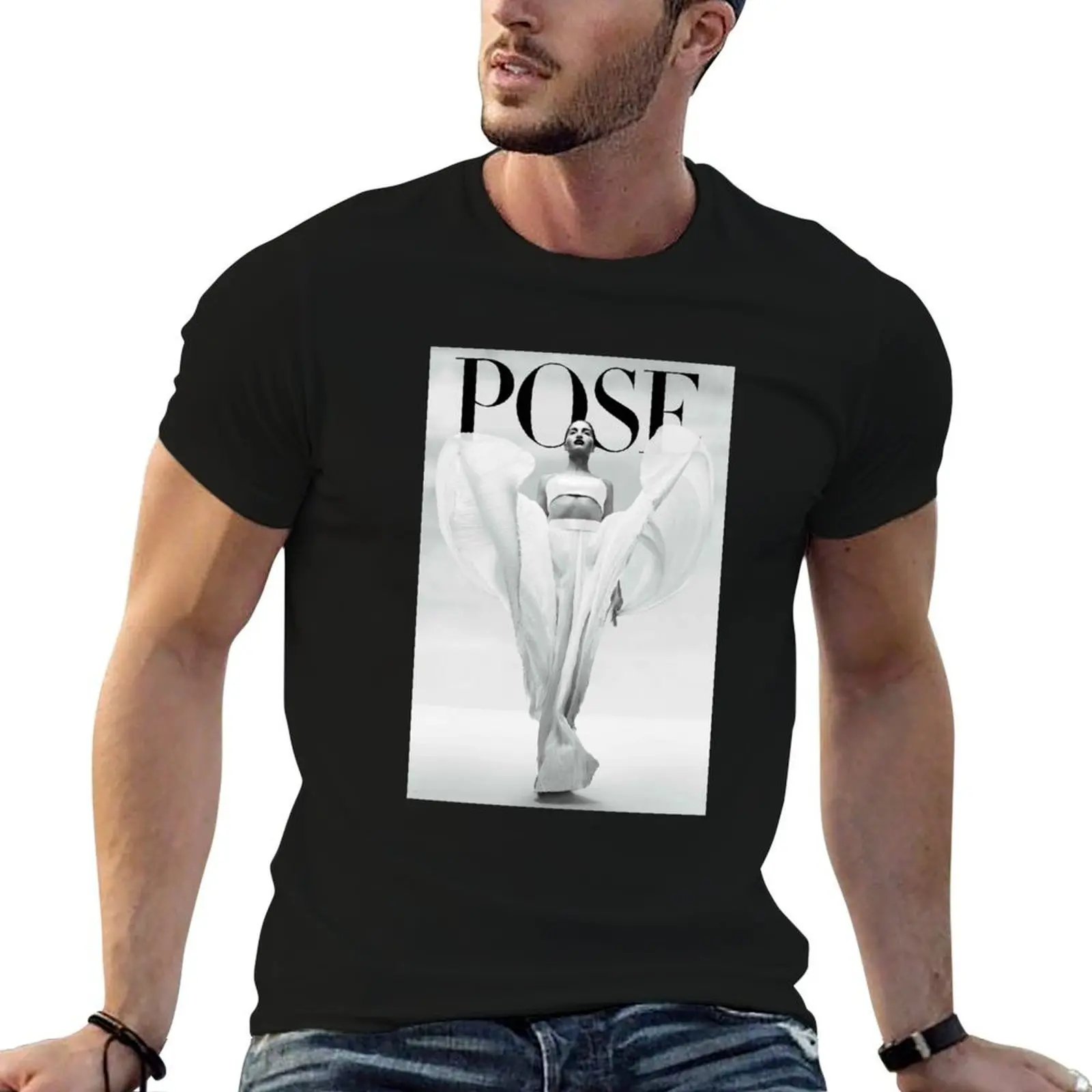 

Angel Evangelista Black and White - Live Work Pose TV Show T-Shirt man t shirt summer T-Shirt