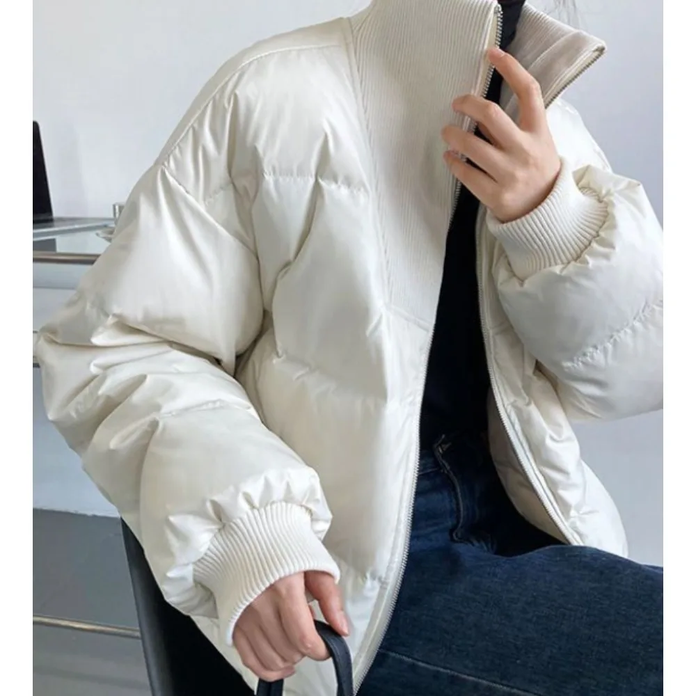 Standing Collar Cotton Coat for Women - Autumn and Winter Cotton Jacket and Coat