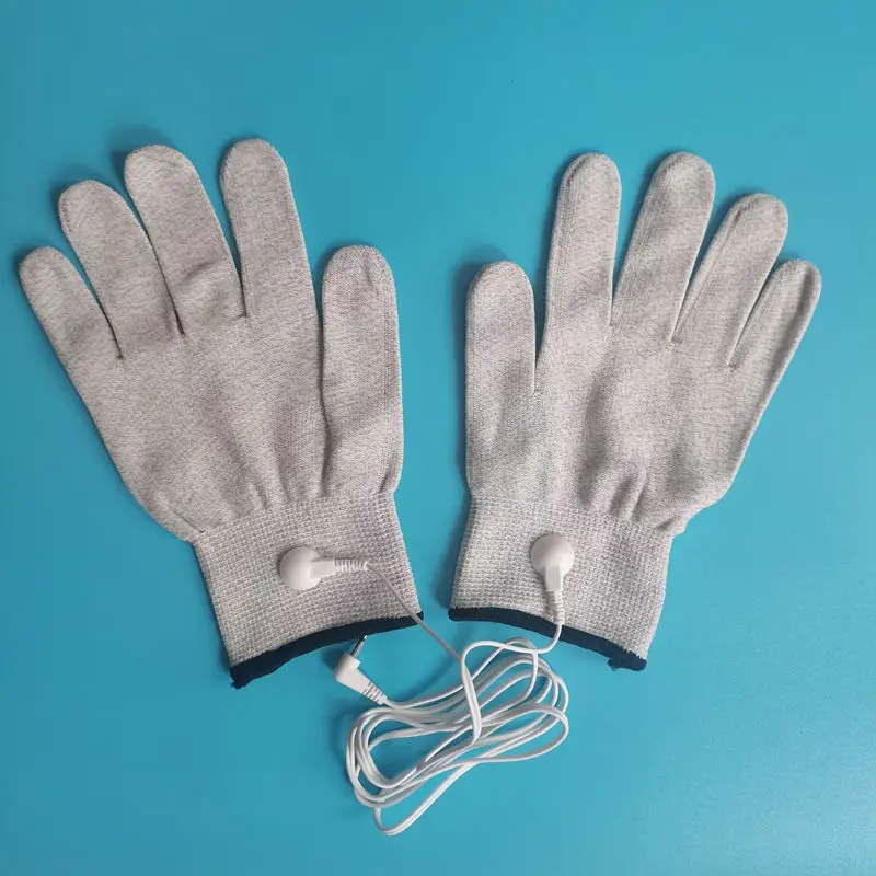 Micro Current Therapy Massage Electric Shock Gloves Stimulate The Fingers In The Hands To Unblock Meridian Massage Equipment