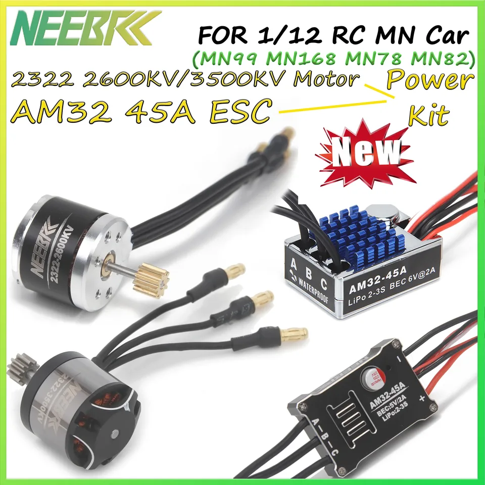 1/12 RC MN Car Upgrade Kit 2322 2600KV 3500KV Brushless Motor AM32