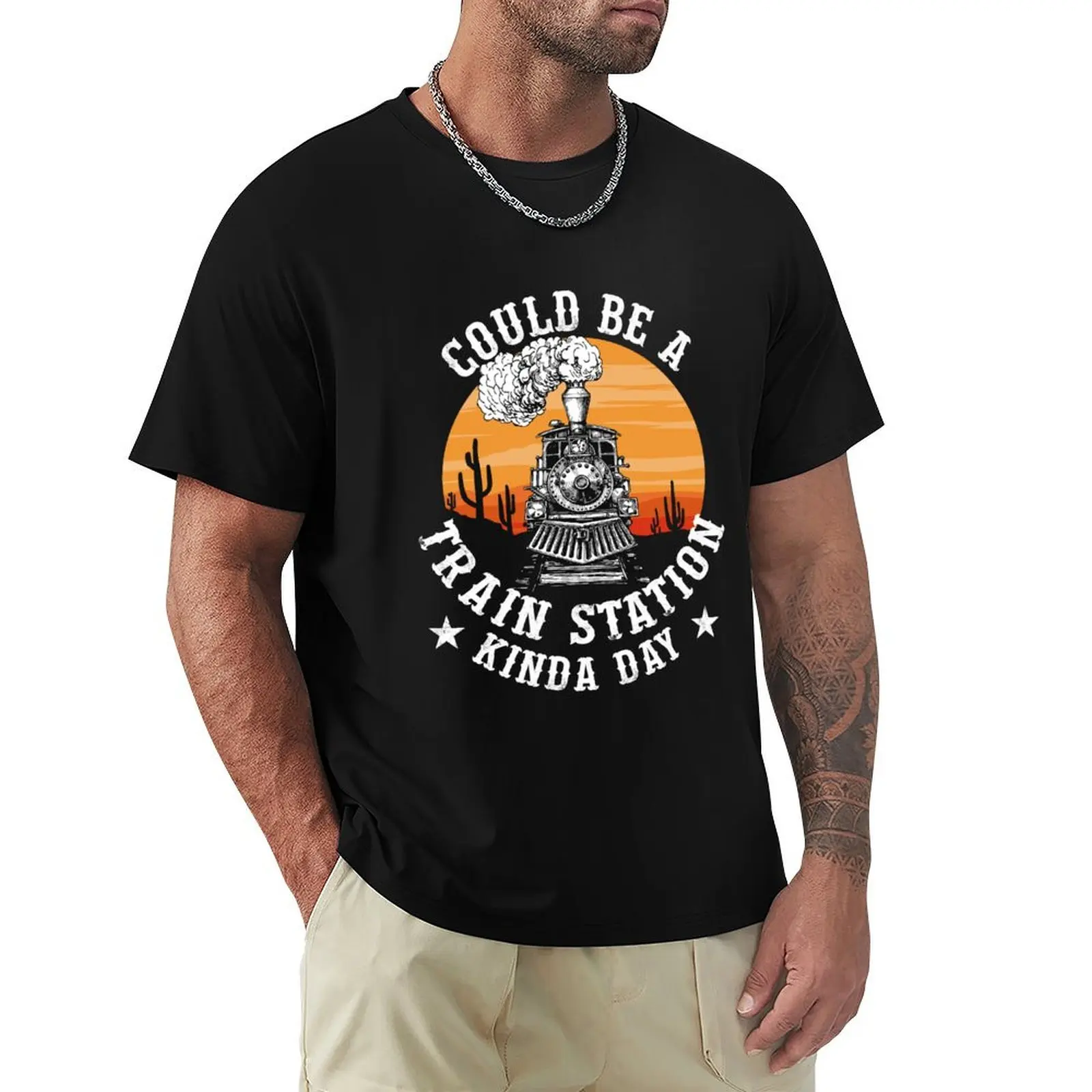 Could Be a Train Station Kinda Day T-Shirt new edition customs design your own graphic tee shirt men