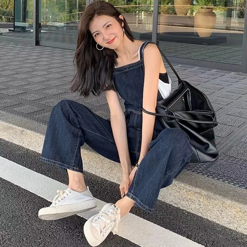 

Jumpsuits Women Outfit Combining Functionality Sweet Pink Halterneck Dungarees Baggy Allmatch Brown Ripped Cinched Multicolour