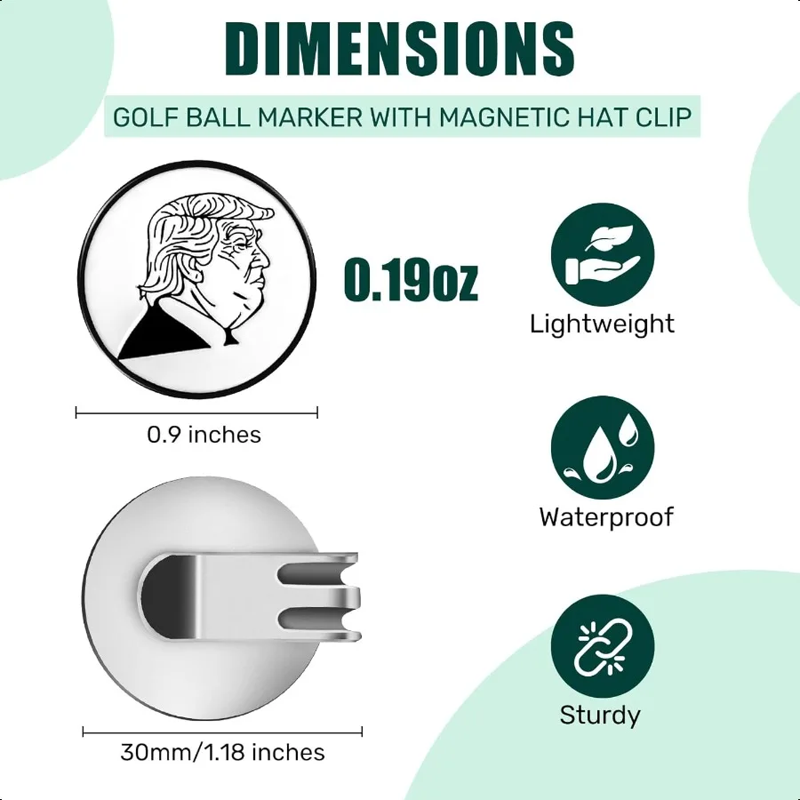 علامة كرة جولف مضحكة مع مشبك قبعة مغناطيسي، علامة كرة، مشبك قبعة، إكسسوارات جولف، هدية رائعة للرجال والنساء