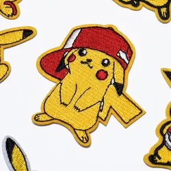 Pokemon Game Pikachu Embroidery Fusible Patch for Clothing Thermoadhesive Stickers Patches on Clothes Jackets DIY Garment Decor