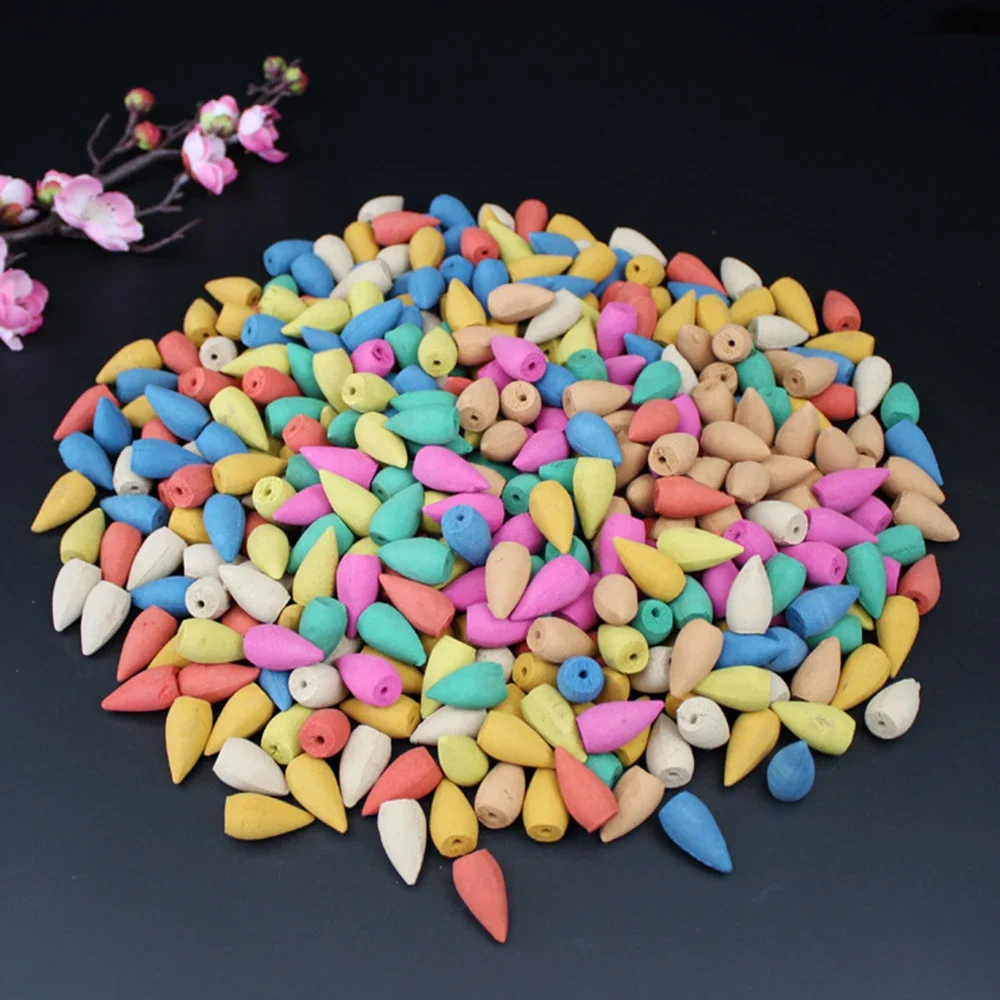 100Pcs Mixed Incense Cones for Oud Backflow Burner Smell Aromatherapy Cone Mix