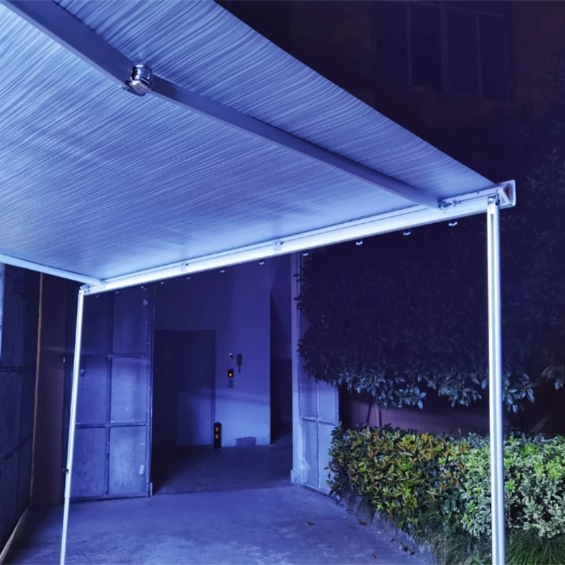 Electric Switch Manual Integrated Camping Sunshade Caravan Camper Van RV Retractable Lateral Arm Awnings