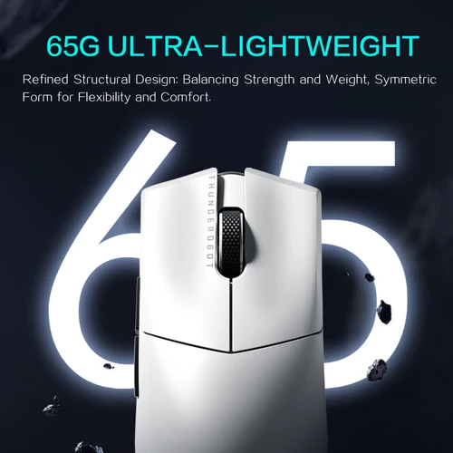 Imagen 2 del producto Thunderobot ML903 Ratón Gamer Inalámbrico Tri-Mode (2.4G/Bluetooth), Sensor PAW3395 26000DPI, Ultra Ligero, Base de Carga, RGB, Ergonomico - Esencial para FPS y Juegos Competitivos