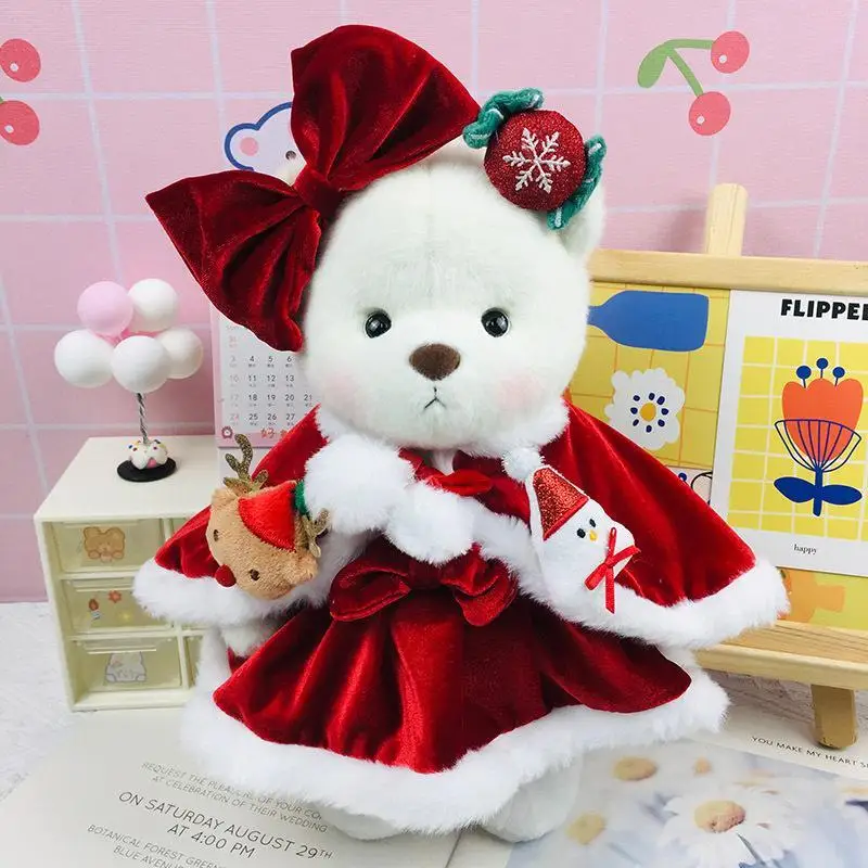 Kawaii Lina Bear 30cm Doll Clothes Handmade Christmas Skirt Suit Plush DIY Toy Dress Up Children Gift Cartoon Anime Accessories