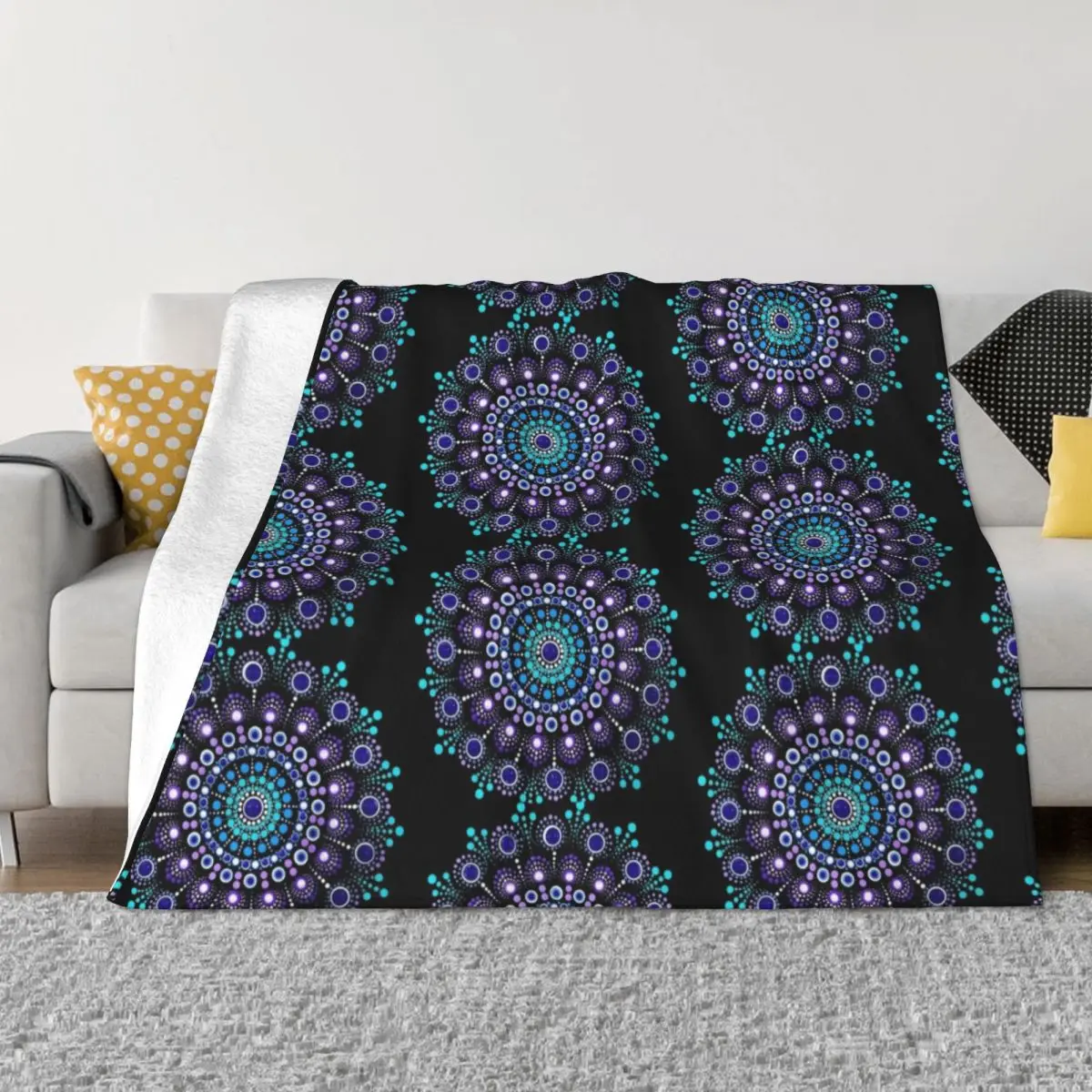 

Purple and Blue Mandala Throw Blanket blankets for winter bed plaid blanket for winter