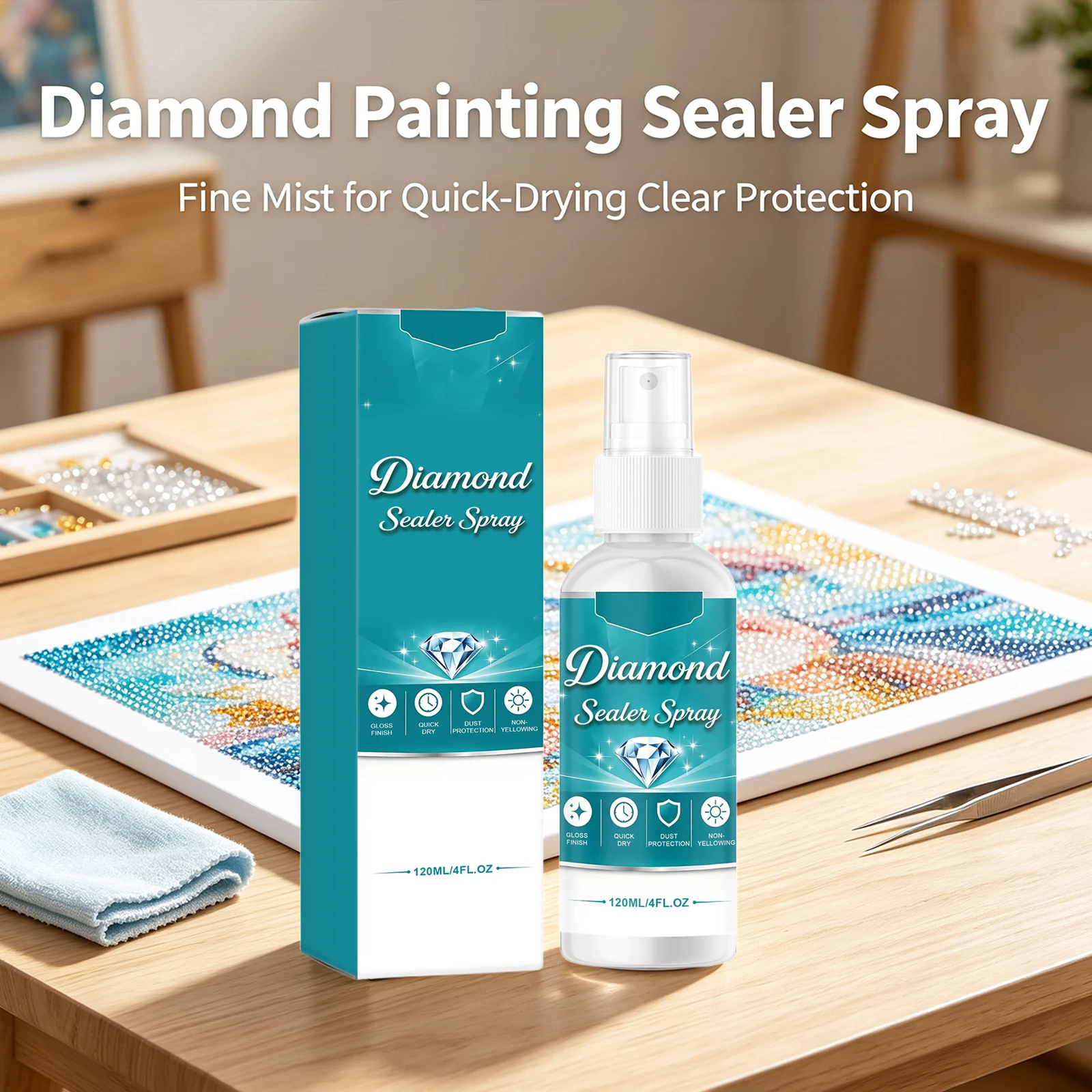 Resin Art Painting - Semprotan Penyegel Berlian DIY Perlindungan Seni