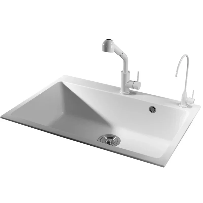 X188 لون الشوفان الأسود حوض الكوارتز الأبيض ثلاثة فتحات التخصيص
