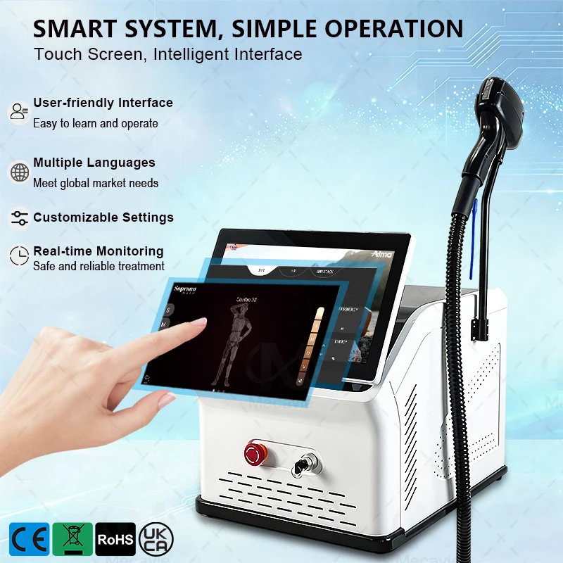 Salon Grade Multi‑wavelength Skin Beauty Equipment System Complete Accessories With Aluminum Alloy Flight  Labor Saving Handpiec