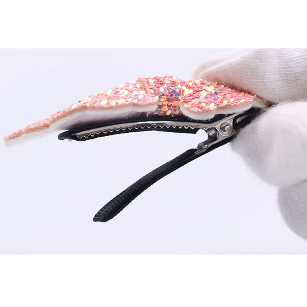 5Pcs Glitter Sequins Hair Clips Decorative Hairpins for Baby Girls Toddlers Kids Party Daily Use Fashionable Kids Hair Clips