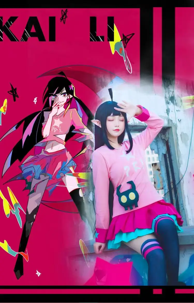 

AOTU Kelly Cosplay Outfit, Casual Sweatshirt and Skirt Set, Full Female Costume for Comic Con