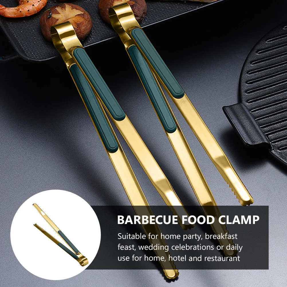 

1pc Stainless Steel Food Tong Kitchen Clamp Barbecue Clips For Home Hotel Restaurant Use Multipurpose Bbq Tool Kitchenware Clip