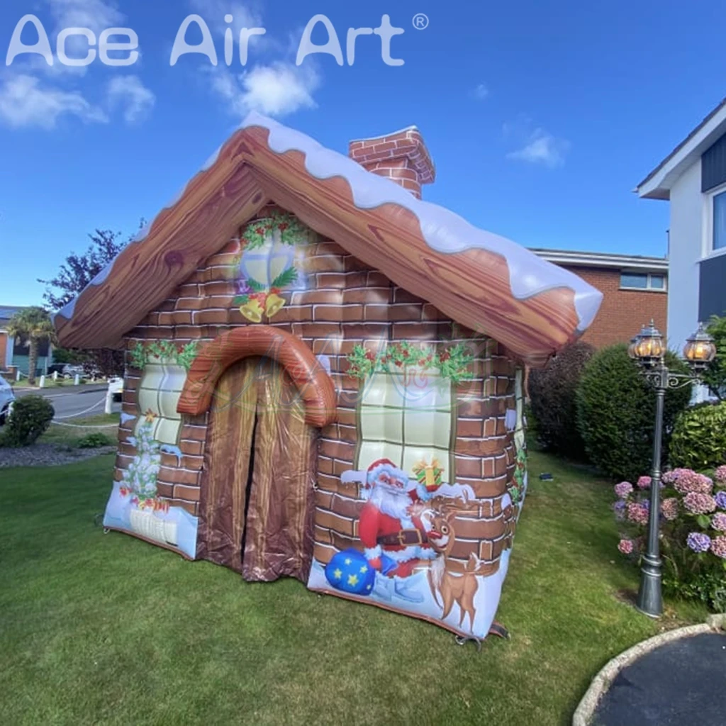 Holiday Inflatable ChristmasTent Inflatable Santa Grotto for Event Inflatable House Tent