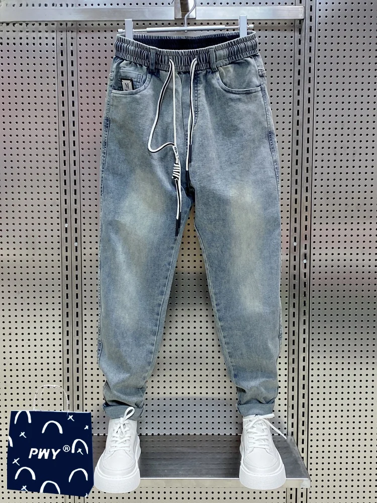 

Retro American Denim Jeans Men's Spring Autumn New Loose Straight Elastic Harlan Casual Dad Pants Youth Wear Stand Fit