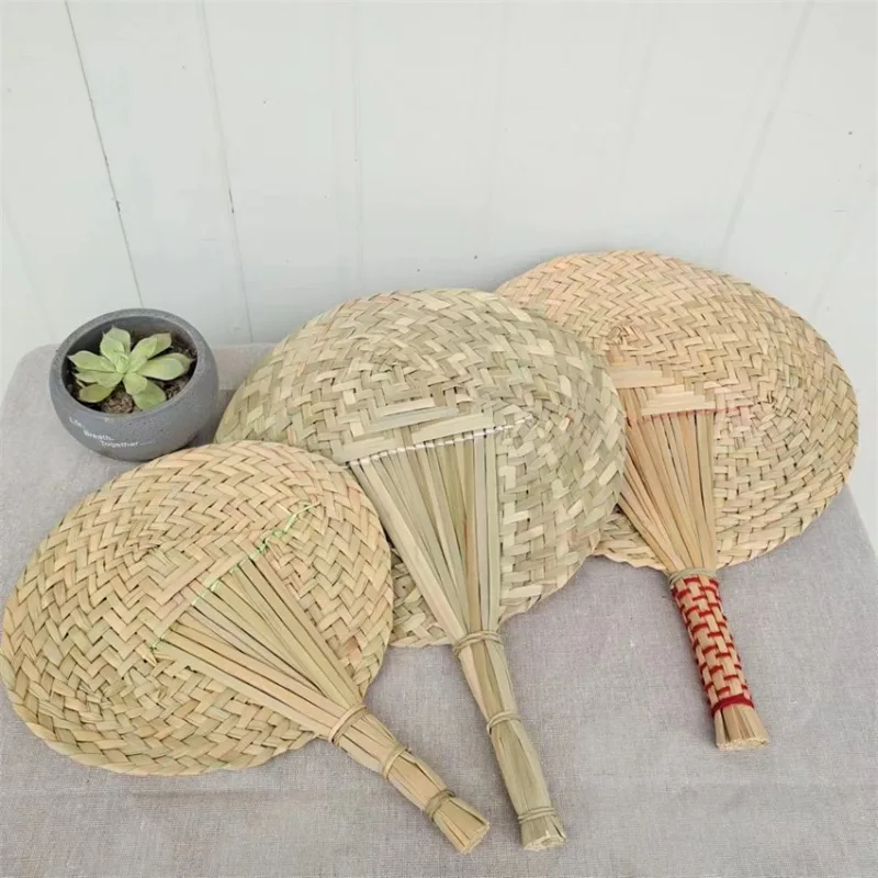 1PC Handmade Rattan Straw Fan for Living Room Bedroom Wall Hanging DIY Wedding Party Home Decor Accessories