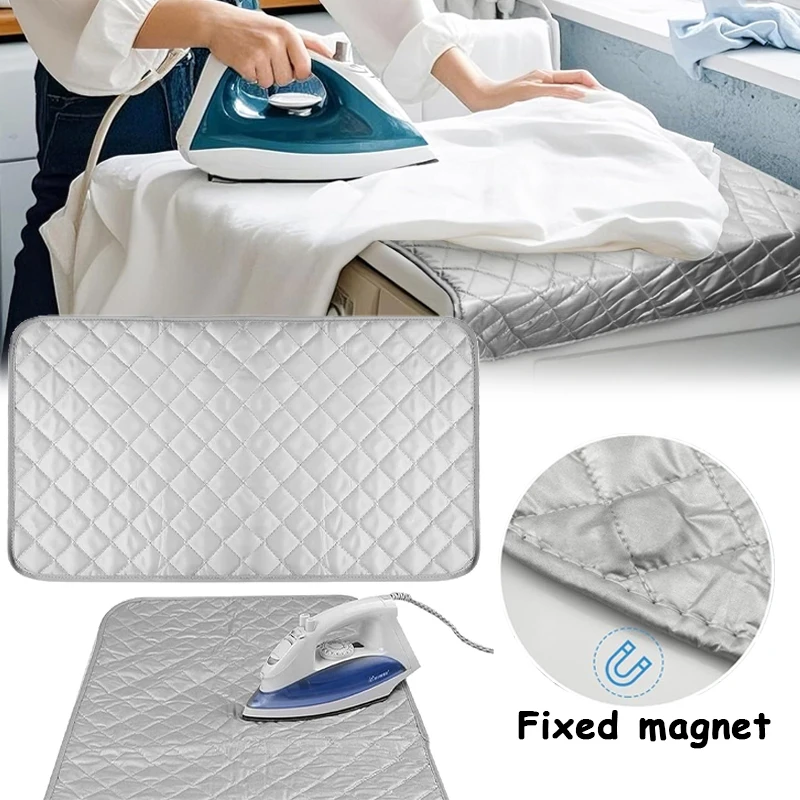 

New Magnetic Ironing Mat Portable Travel Iron Board Replacement Quilted Heat Resistant Pad for Table Top Laundry Clothes Care