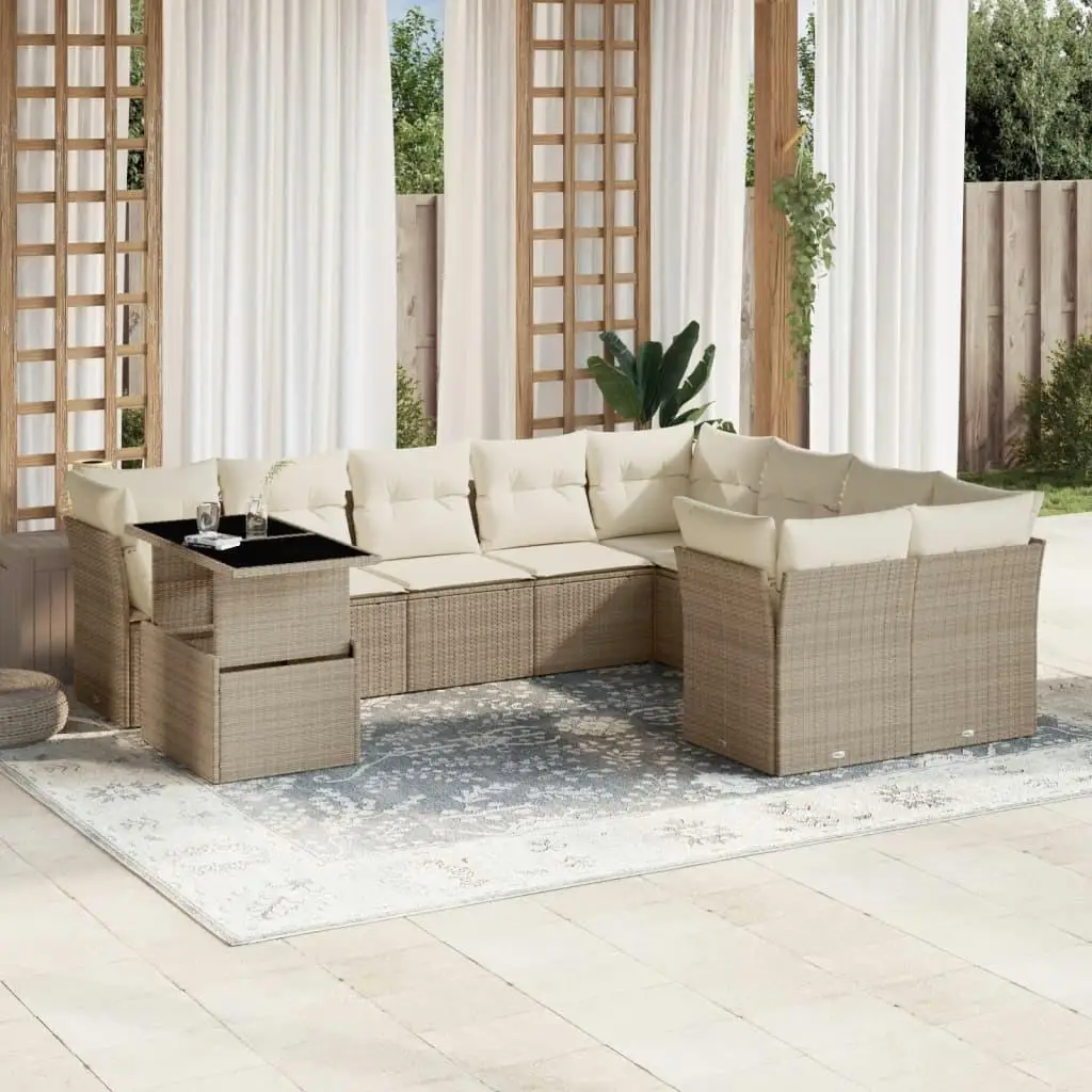 

Cozy Beige Cream White Garden Sofa Set for Outdoor Patio Living Room Furniture
