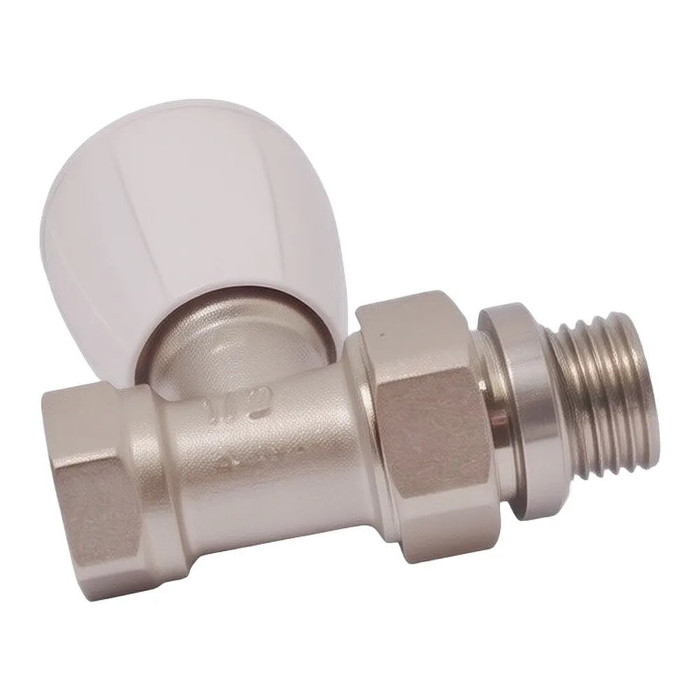 DN15 Manual Radiator Valve Brass Straight Pattern For Hot Water Central Heating System Panel Column Radiator Control Accessories