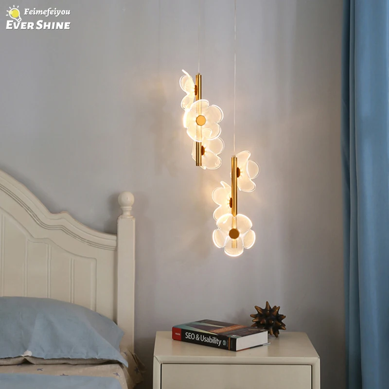 Nordic Lustre LED Pendant Lamp Fixture Hanging Lamps For Ceiling Bedroom Bedside Home Children's Room Decoration Pendant Light