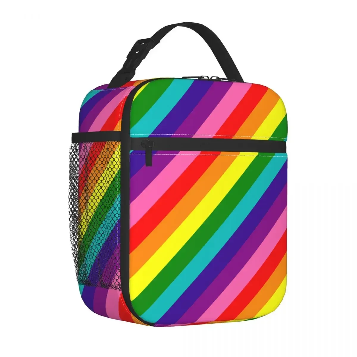 Rainbow Gay Pride LGBT Original 8 Stripes Insulated Lunch Bag Thermal Bag Reusable Large Tote Lunch Box Food Storage Bags School