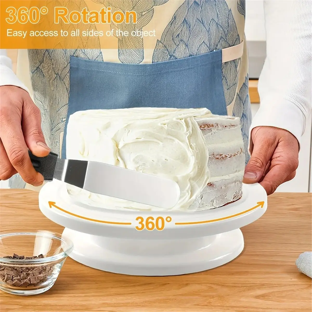 【AT48】 NEW 76-Piece Cake Decorating Tool Kit -Non-Slip Turntable for Beginners DIY Cream Cookies Cake Making Bake Tools White