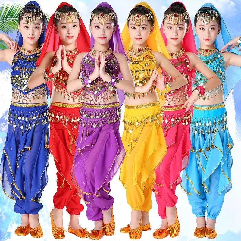 Children's Indian belly dance performance clothes Xinjiang Uygur Tianzhu girls dance clothes Arabian night performance clothes