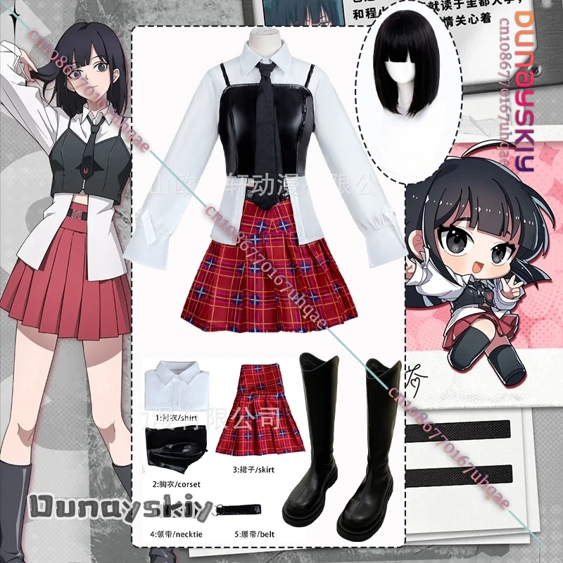 

Anime DEVIL GAME Link Click Qiao Ling Cosplay Costume Wig Shoe Uniform Daily Clothing Halloween Disguise for Adult Women-платье-