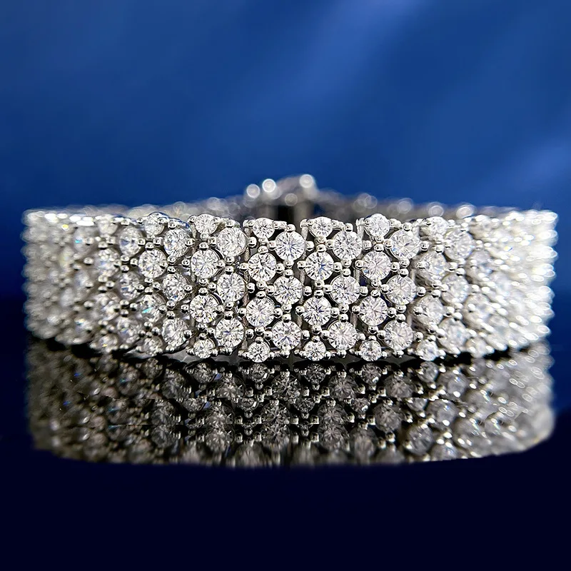 

2023 New European and American Bracelet Women's Brilliant Star River High Carbon Diamond Full Diamond Advanced Versatile Chain