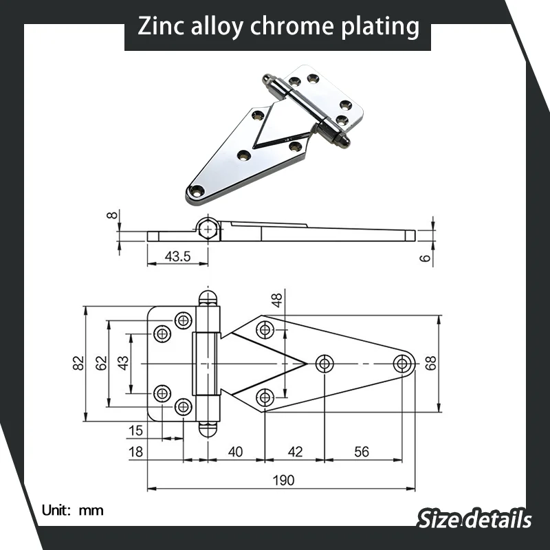 Industrial Activities Zinc Alloy Commercial Ovens Seafood Steaming Boxes Cold Storage Ovens Heavy-Duty Hinges