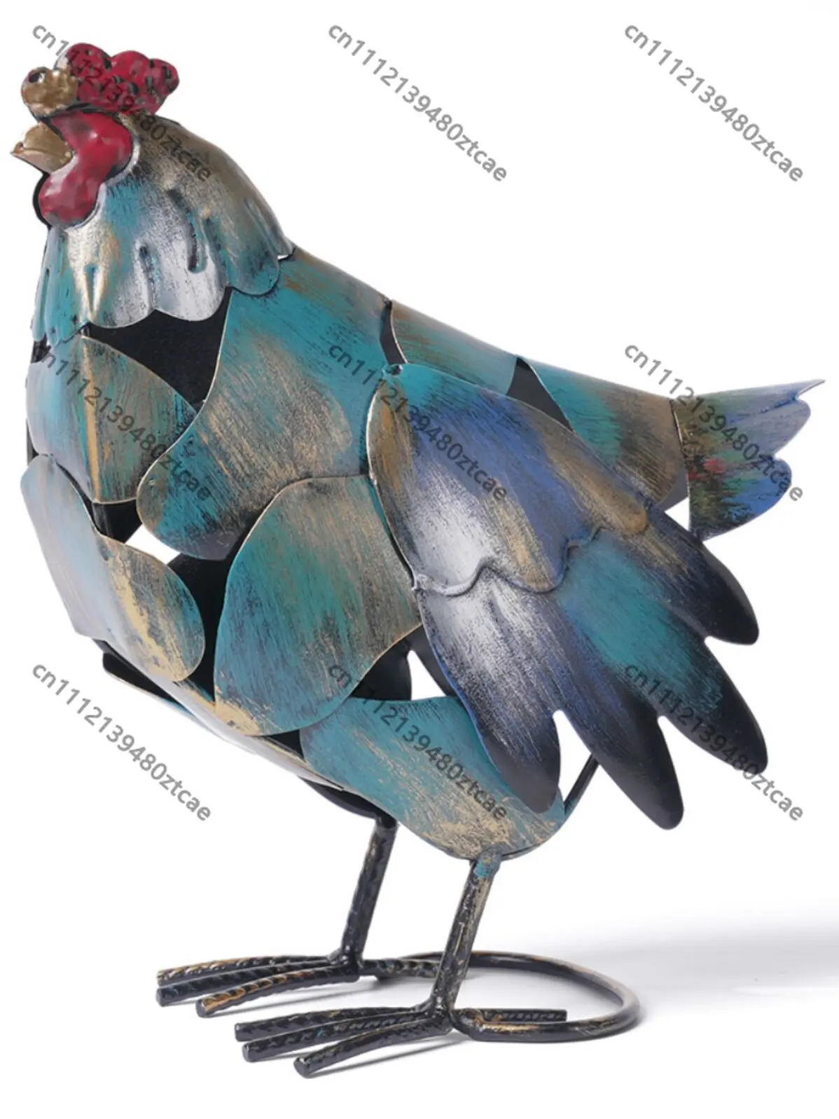Metal Iron Rooster Hen Figurine Ornament Golden Rooster Dawn Statue Home Decor Lucky Craft Gift For Indoor Desktop Display