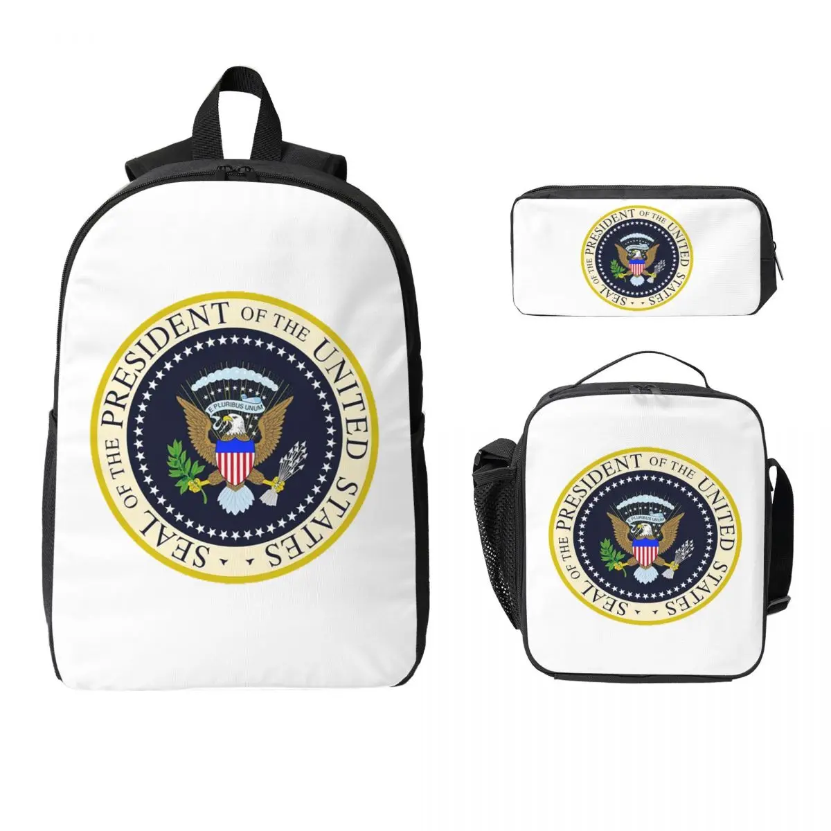 

Seal Of The President Of The United States Backpack BookBag School Bag Laptop Shoulder Bags 3ps Insulated Lunch Bag Pencil Case
