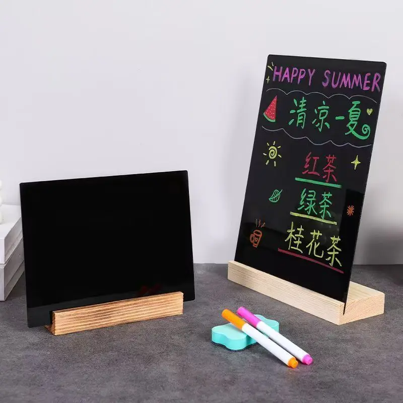 Vintage Small Chalkboard Pendulum Wooden Artifact Display Message Board Home Office Writing Tool Wedding Bar Decoration