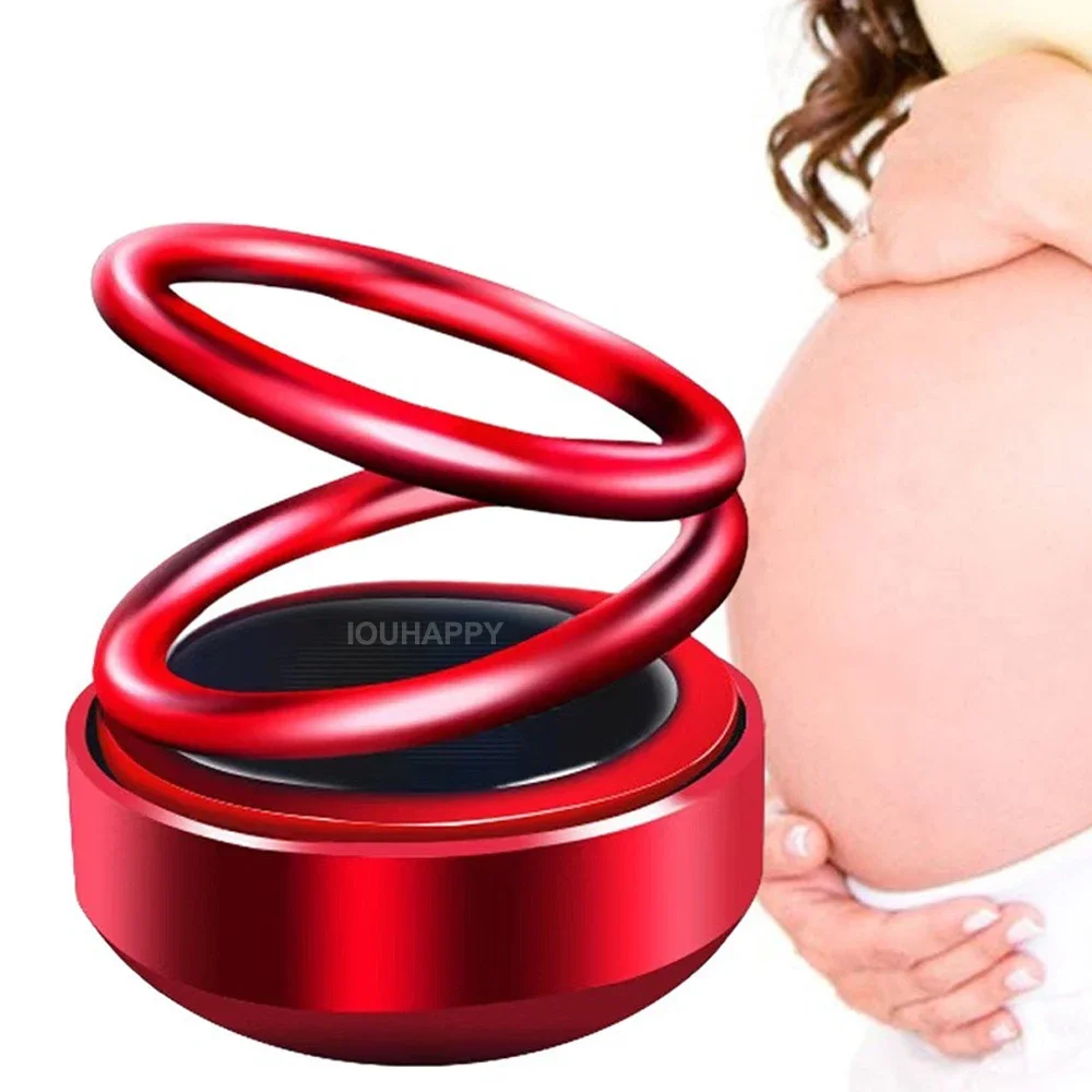 휴대용 키네틱 미니 방향제 태양열 발전 이중 링 회전 공기 청정기, 향수 디퓨저, 자동차 액세서리, 2 개