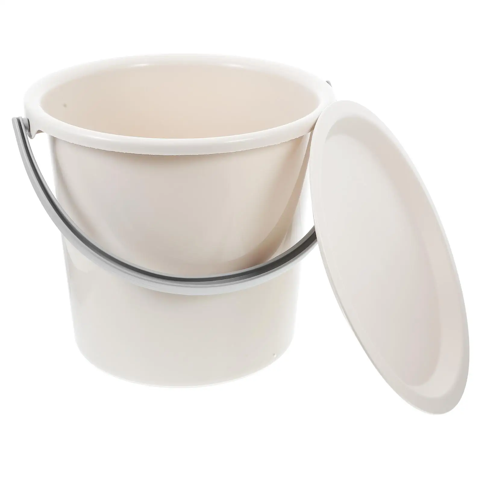 

Storage Tank Pails and Buckets Small Plastic with Handle Cover Khaki Cleaning Bath for Parties Student