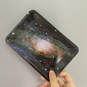 صينية درفلة معدنية للتبغ والأعشاب ، صواني جرلي وردية ، ملحقات التدخين ، أداة الدرفلة مع 420 ورقة طباعة 180 * 125 مم أفضل 10 طقم ماريجوانا وردية مبيعا - رقم 4