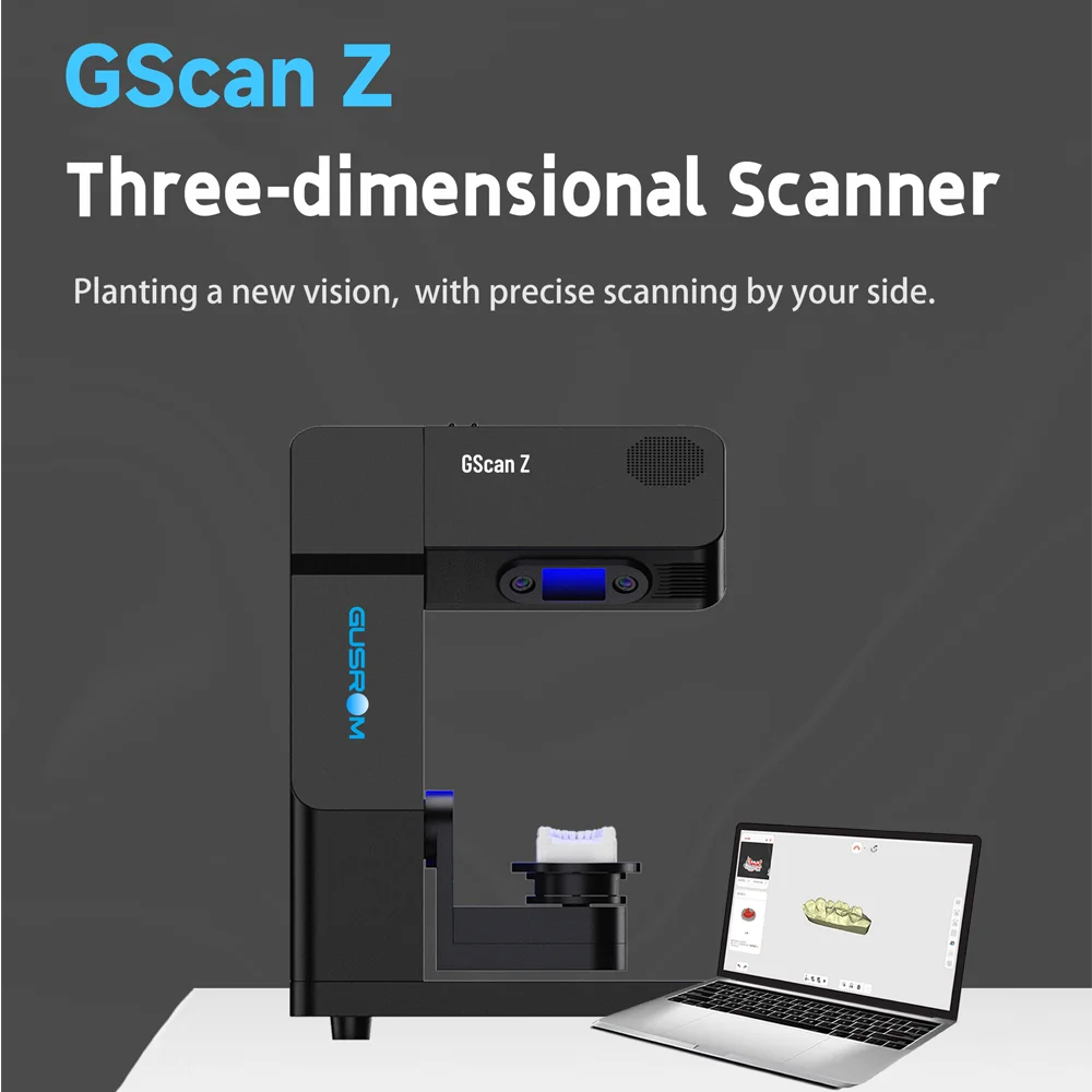 GUSROM GScan Z 5um Dental Lab Extraoral 3D Model Scanner CAD CAM STL Implant Crown Bridge Impression Articulator Scan Body