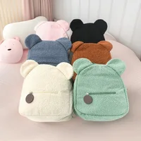 Cute Bear Ear Fleece Backpack for Girls, 1Pcs Warm Lambswool Small Daypack, Kids Casual School Bag Rucksack for Travel – view 1