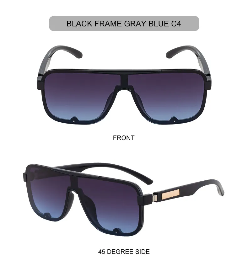 Polarisierte Klassische Quadratische Sonnenbrille für Herren mit Großem Rahmen 2026 Luxusmarke Punk Shield Goggle Sonnenbrille für Männer UV400 Eyewear Shades – Detail 18