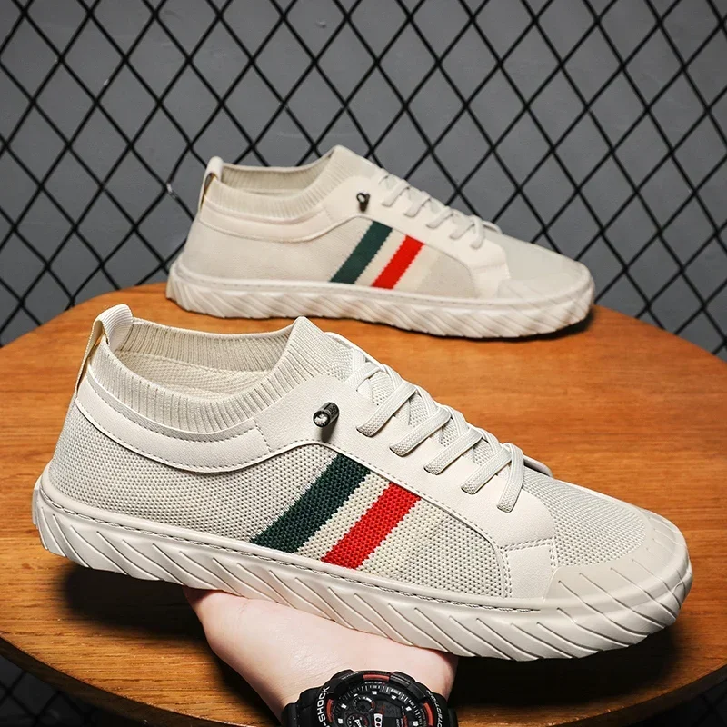 

Men's Vulcanize Shoes 2025 Sneakers Loafers Light Breathable Durable Anti-Slip Outsole Flats Shoes Fashion Male Stylish Shoes