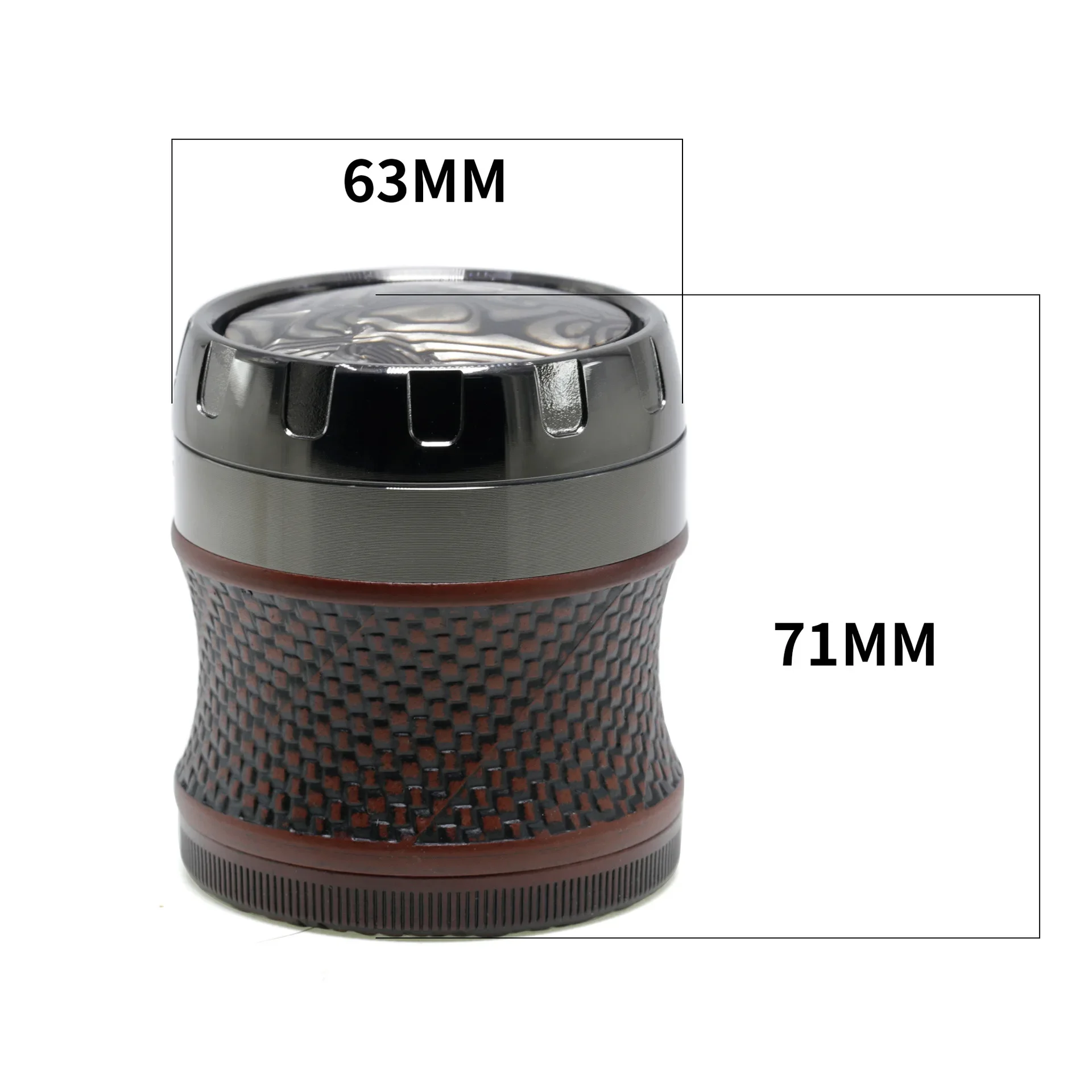 New Crusher Herb Grinder 4 Layer Mesh Drum Style Zinc Alloy 63mm Diameter Mills Tobacco Crucher Hierba