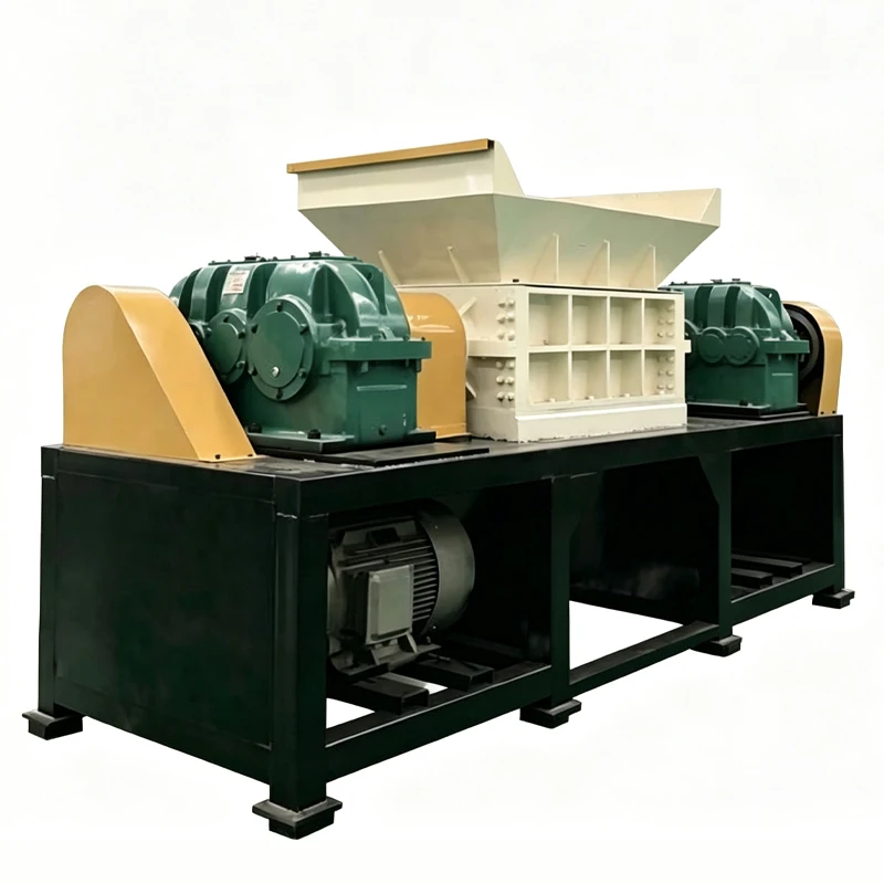 Twin Shaft Shredder Machine Automatic Industrial Crusher for Wood Timber Plastic Rubber Tyre Waste Metal Scrap