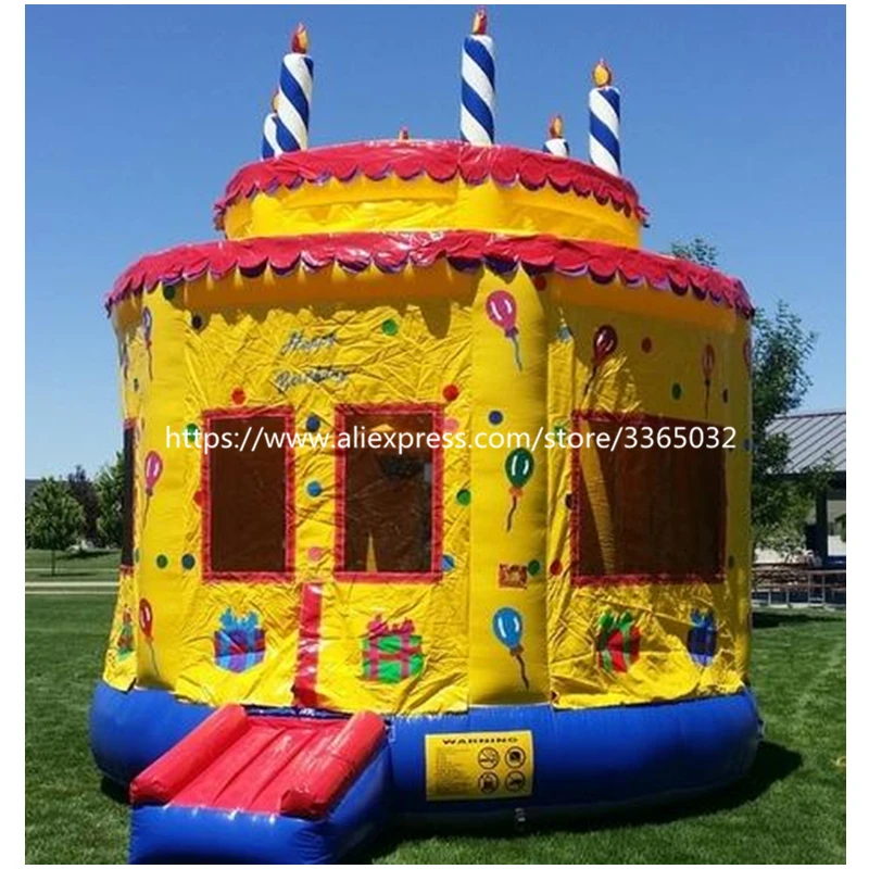 Hot Selling Inflatable Birthday Cake Jumping Castle, Inflatable Bounce House For Party.