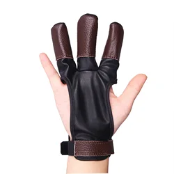Archery Gloves and Bow Release Gloves PU Leather and Cowhide 3-Finger Guard S-XL for Men Women Child Youth Archery