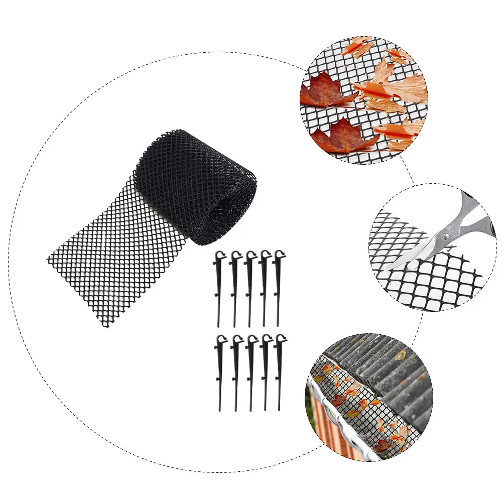 Plastic Gutter Guard Protective Netting Anti Leaf Mesh Garden Yard Home Drainage Trough Sink Durability Heat Resistance Easy