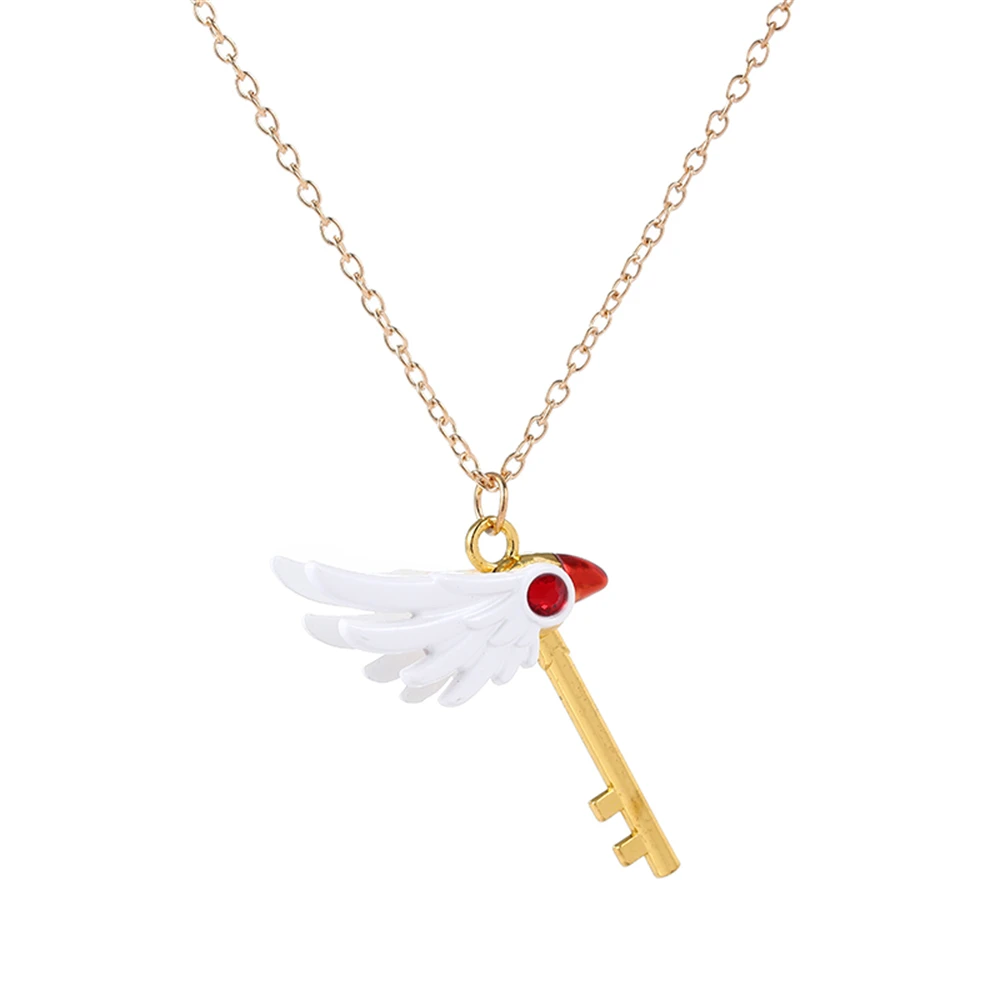 Anime Card Captor Sakura Schlüsselanhänger Vogel Kopf Tür Schnalle Anhänger Halskette für Frauen Männer Kinder Schmuck Zubehör – Detail 4